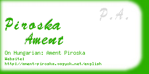 piroska ament business card